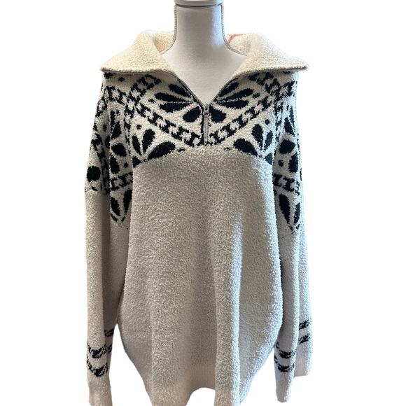 entro Sweaters - Entro Fuzzy Pullover 1/4 Zip Size Large